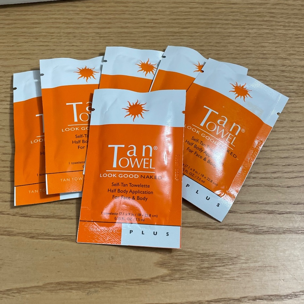 The TanTowel Plus Self Tan Towelettes Half Body Application Lot of 6 New Fresh